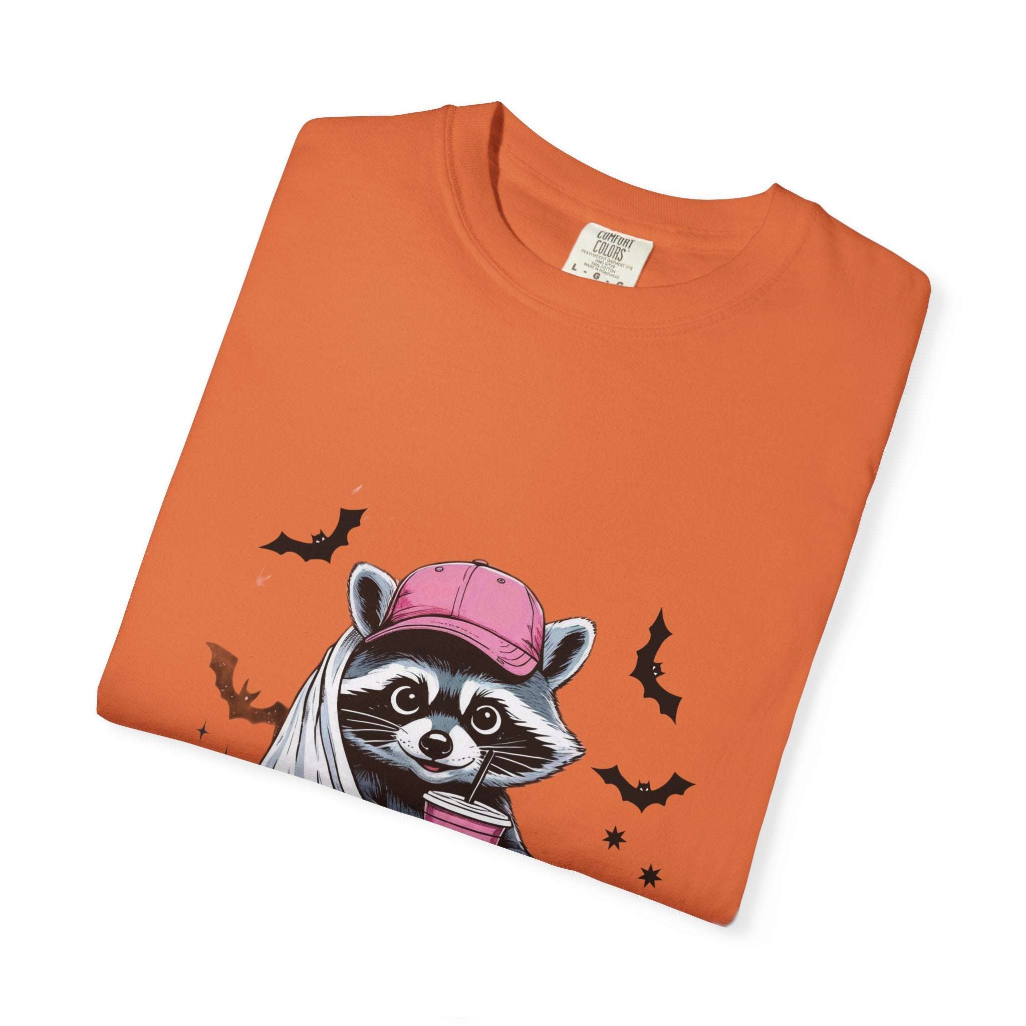Raccoon Ghost Halloween T-shirt - TeninoVentures