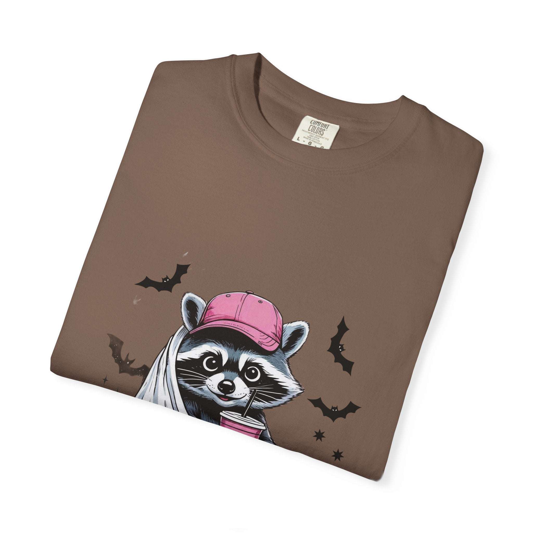 Raccoon Ghost Halloween T-shirt - TeninoVentures
