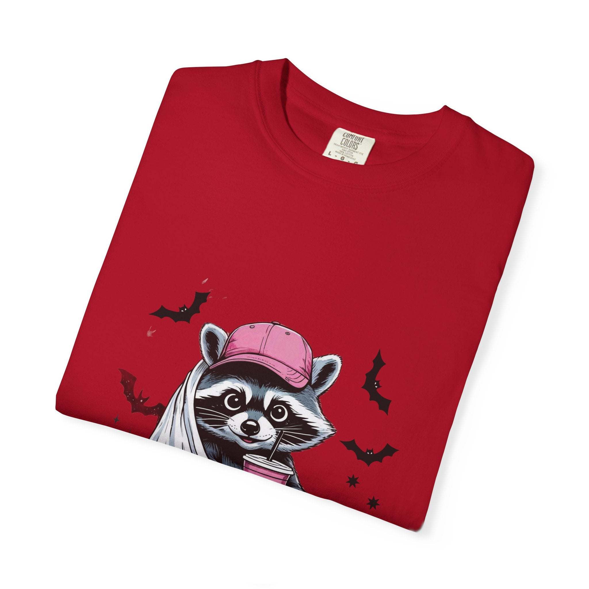 Raccoon Ghost Halloween T-shirt - TeninoVentures