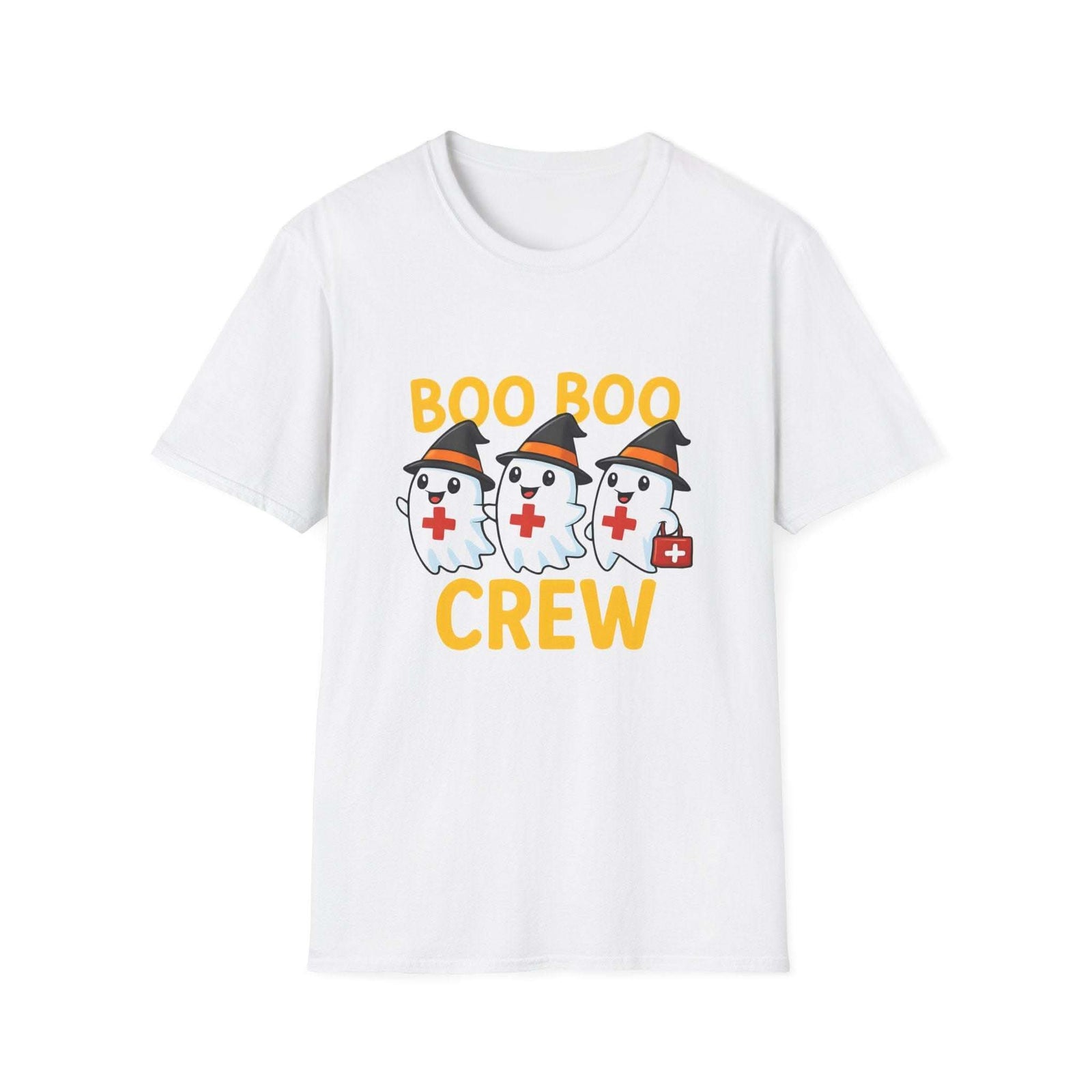 Unisex Boo Boo Crew Nurse Halloween T-Shirt in ring-spun cotton celebrating healthcare heroes