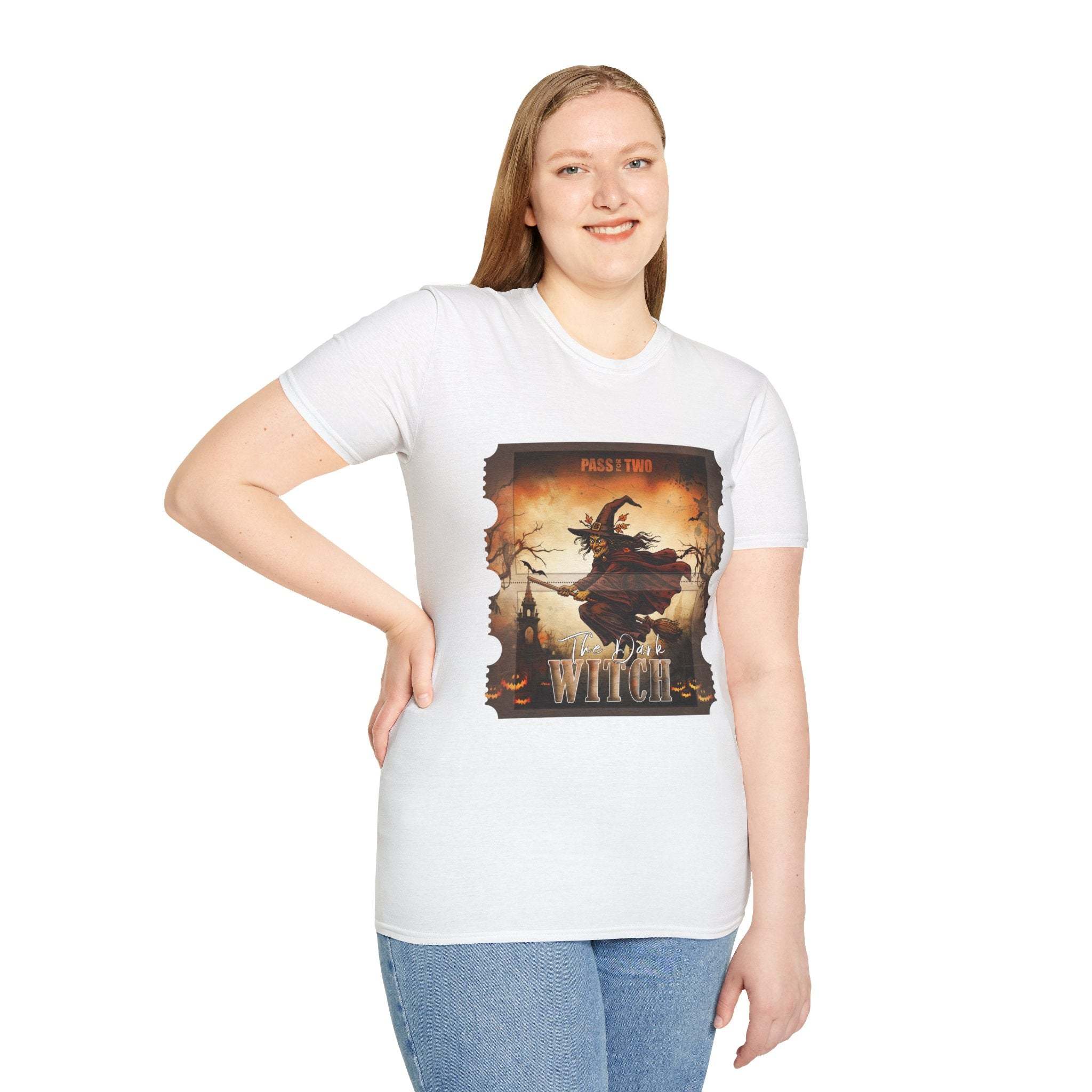 Retro Dark Witch Movie Ticket Halloween T-Shirt - TeninoVentures