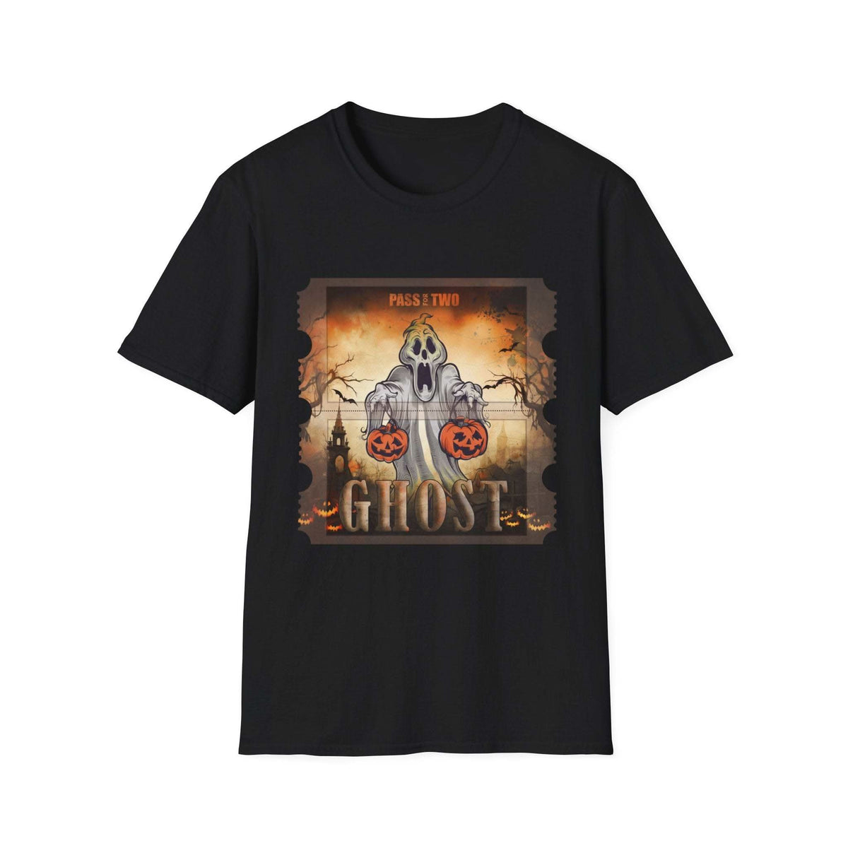 Vintage Ghost Halloween Movie Ticket T-Shirt - TeninoVentures