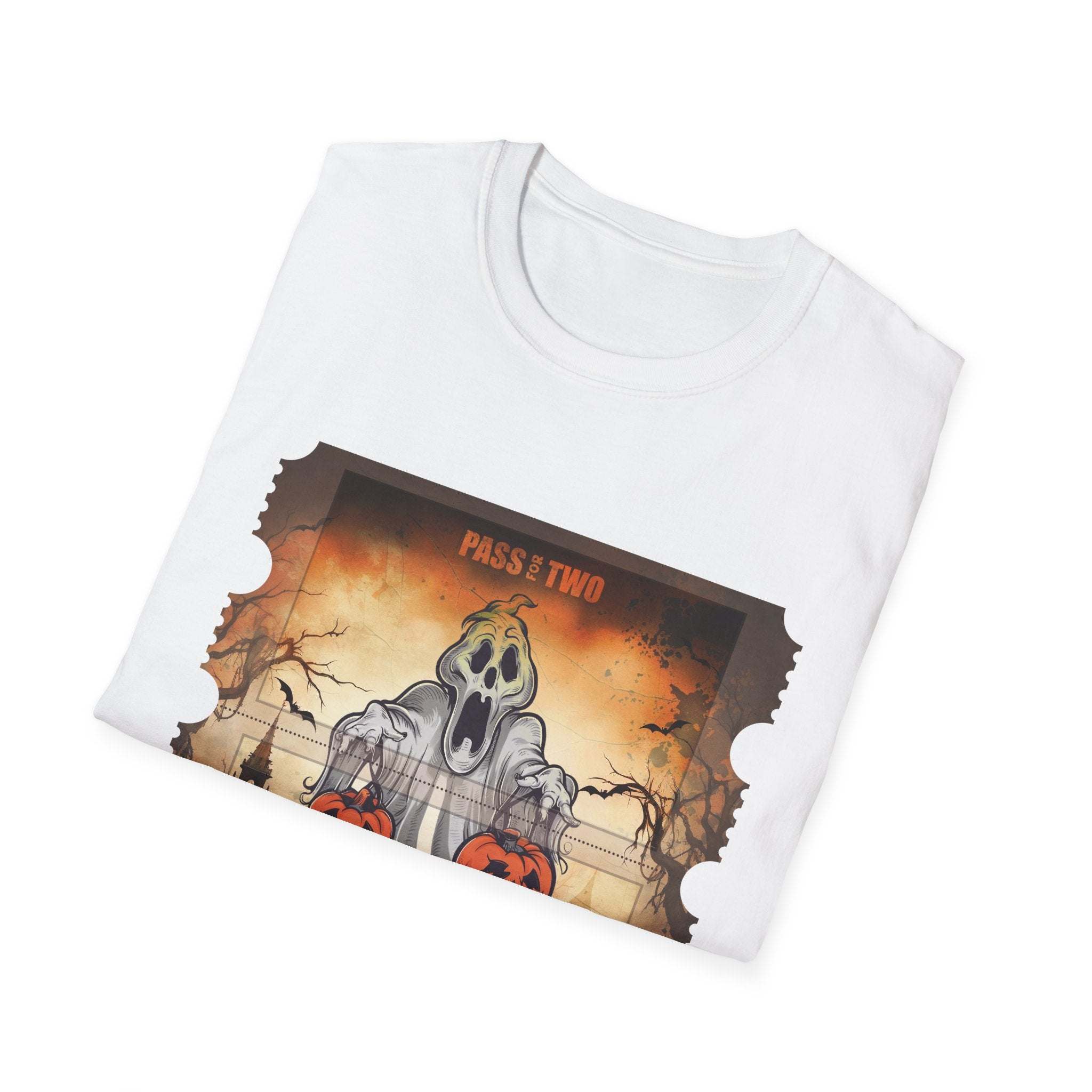 Vintage Ghost Halloween Movie Ticket T-Shirt - TeninoVentures