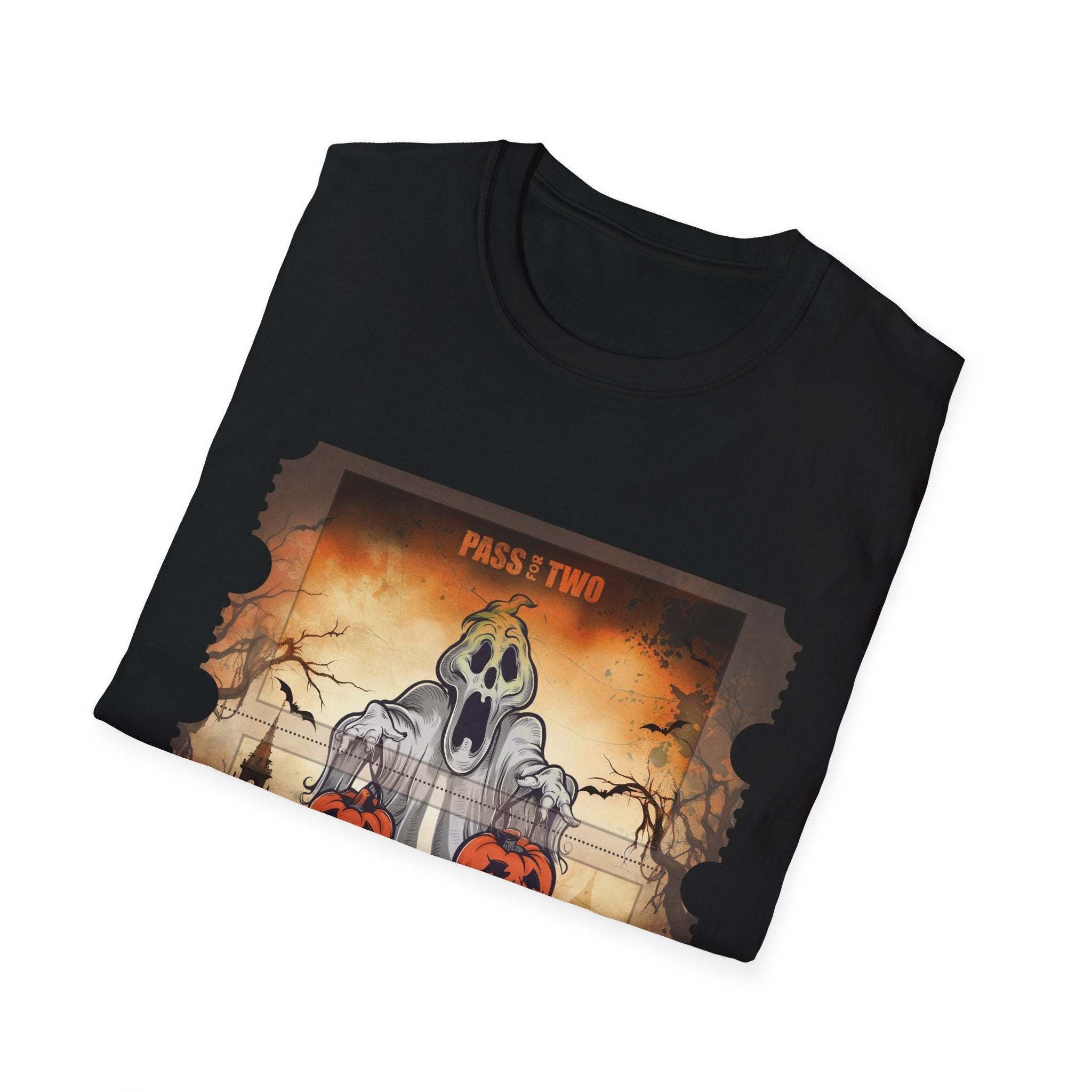 Vintage Ghost Halloween Movie Ticket T-Shirt - TeninoVentures