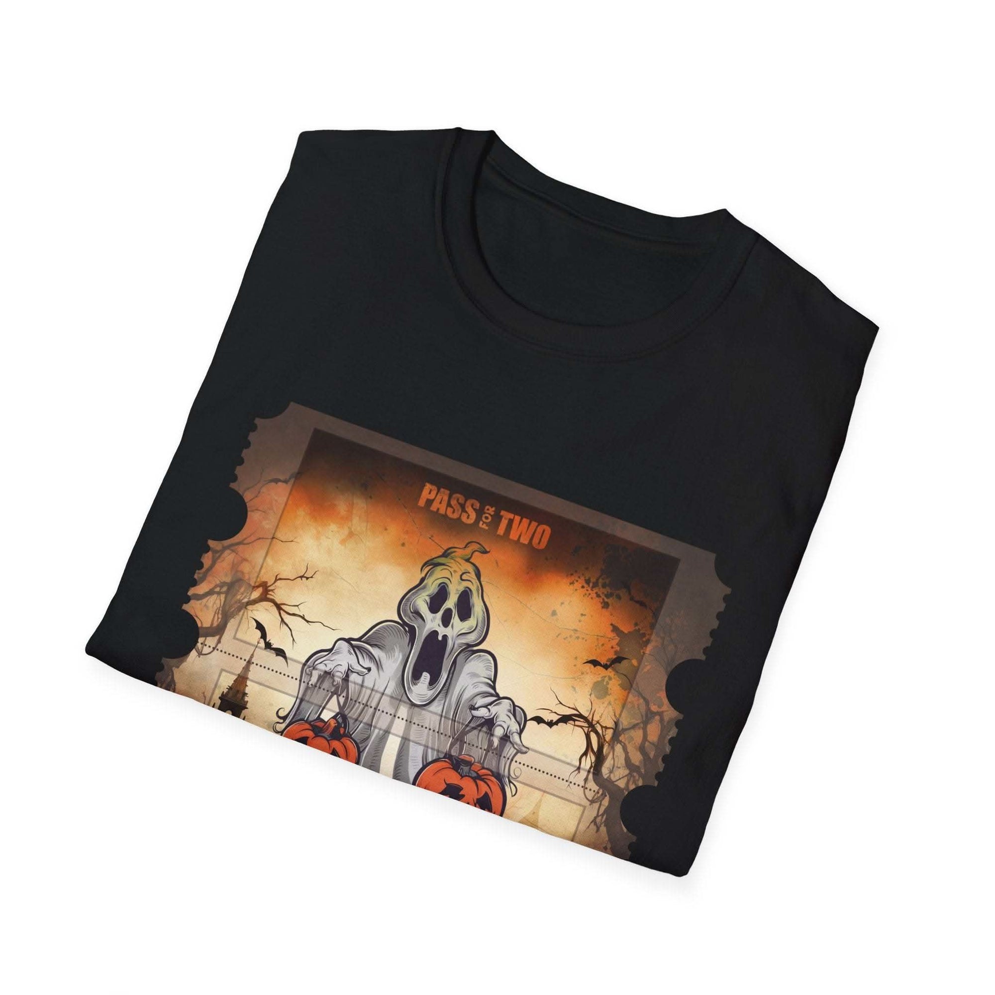 Vintage Ghost Halloween Movie Ticket T-Shirt - TeninoVentures