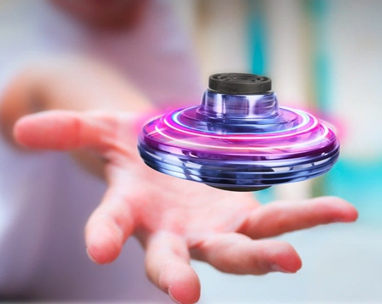 Mini Fingertip Gyro Interactive Decompression Toy with LED UFO