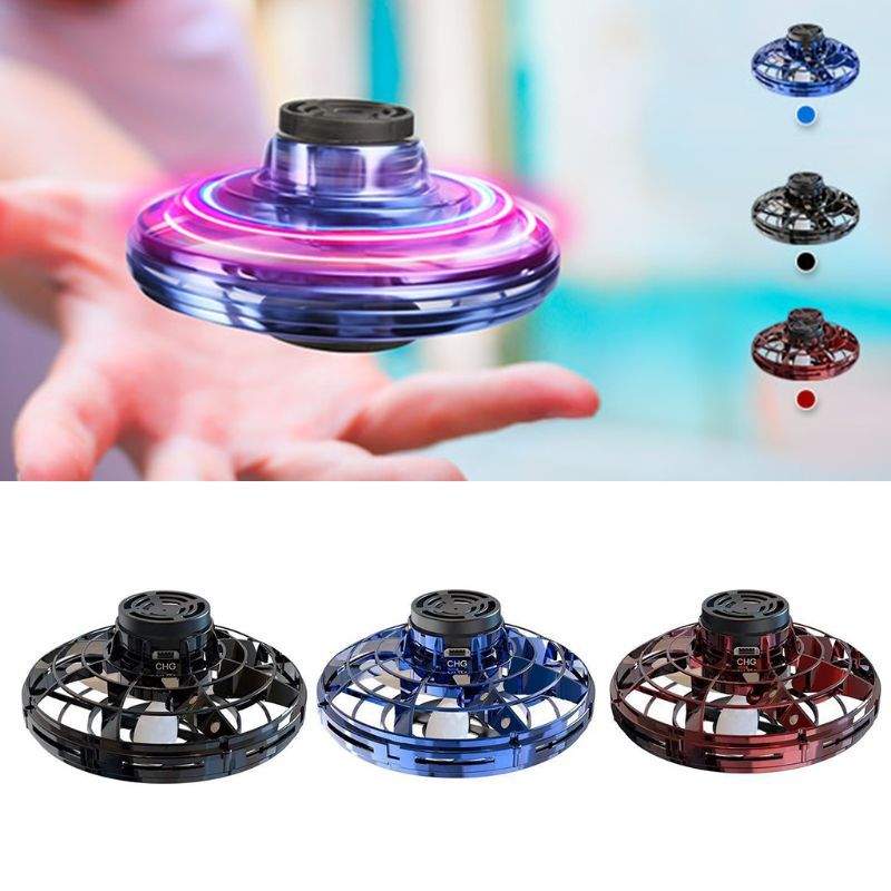 Mini Fingertip Gyro Interactive Decompression Toy with LED UFO