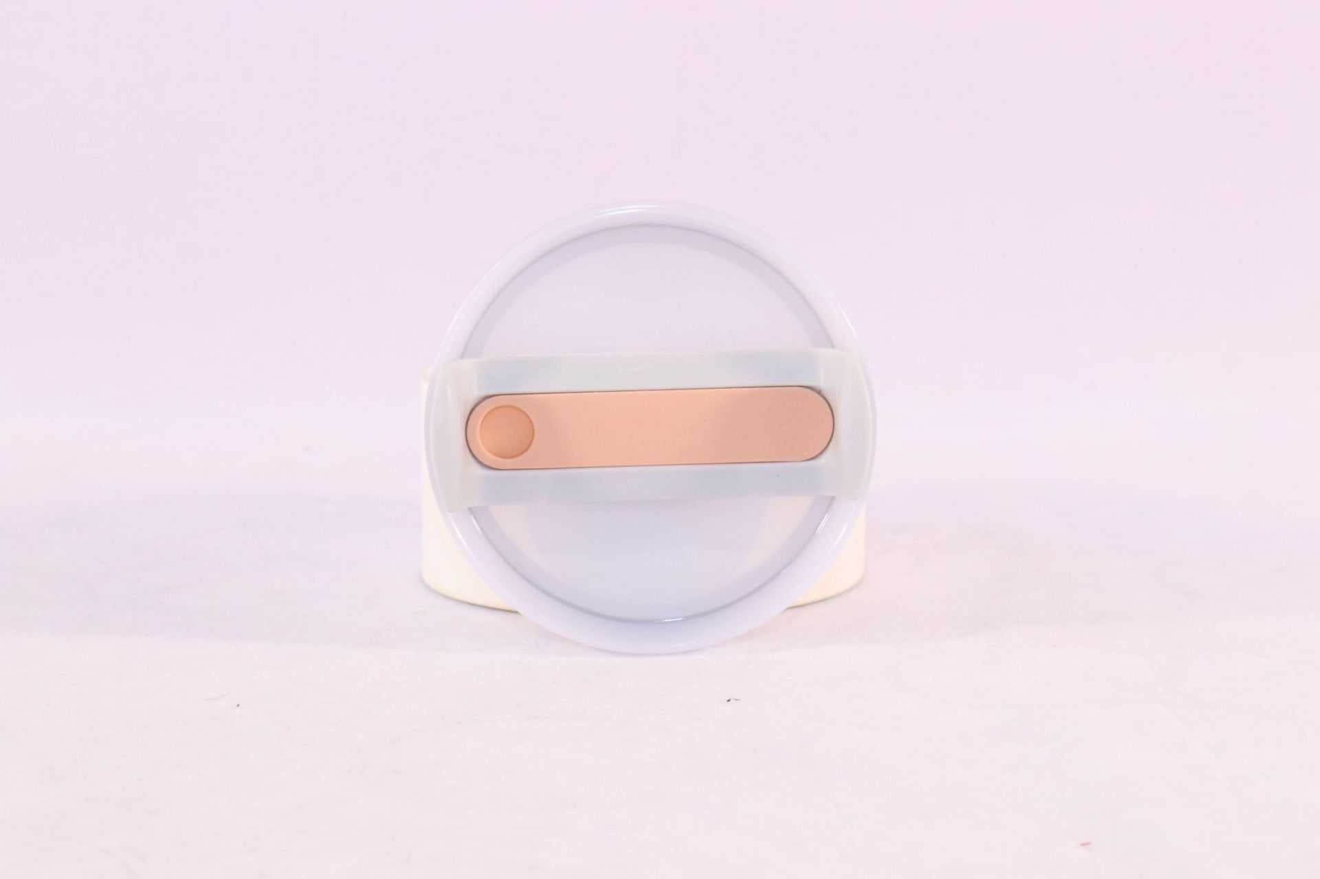 40oz insulated tumbler lid with handle and rose gold slider spill-proof closure