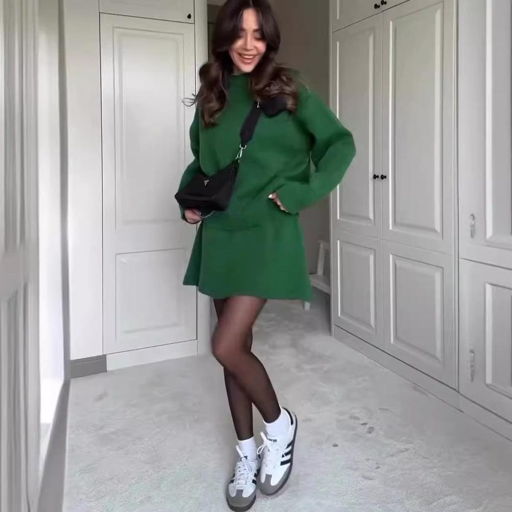 Sweater Skirt Sets for Women - Elegant 2 Pieces Knit Outfit