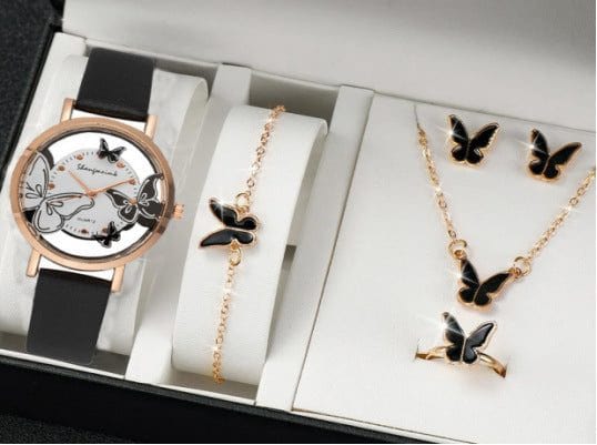 Fashion Watch Gift - Stylish Quartz Watch with Necklace & Bracelet