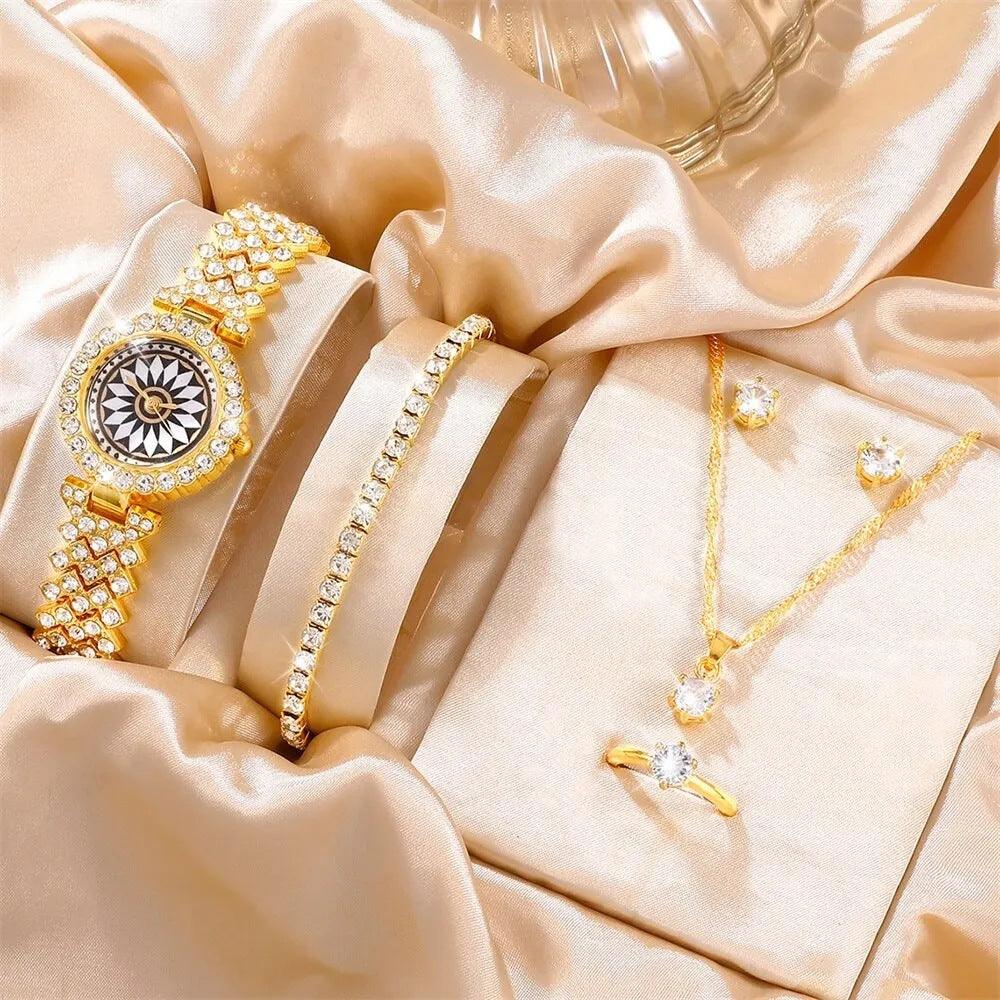 Fashion Watch Gift - Stylish Quartz Watch with Necklace & Bracelet