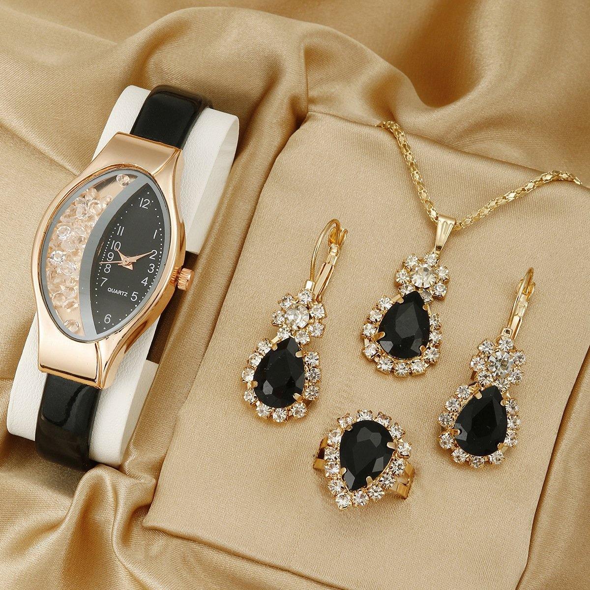 Fashion Watch Gift - Stylish Quartz Watch with Necklace & Bracelet