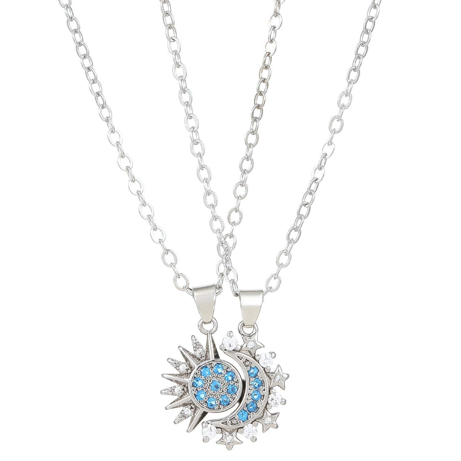 Sun And Moon Necklace Magnetic Pendant Clavicle Chain for Couple