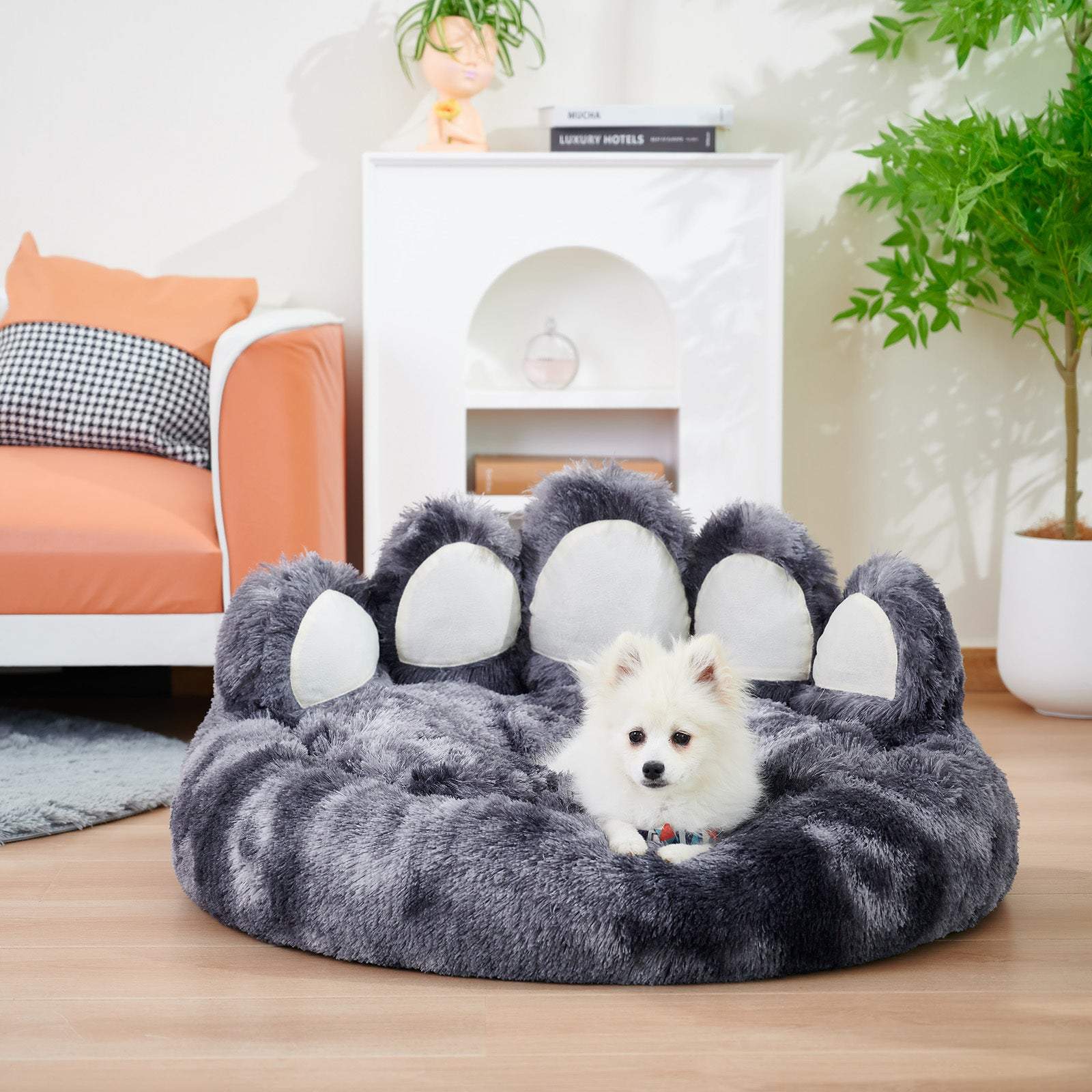 Cute Dog Bear Paw Shape Dog Bed for Small and Medium Dogs