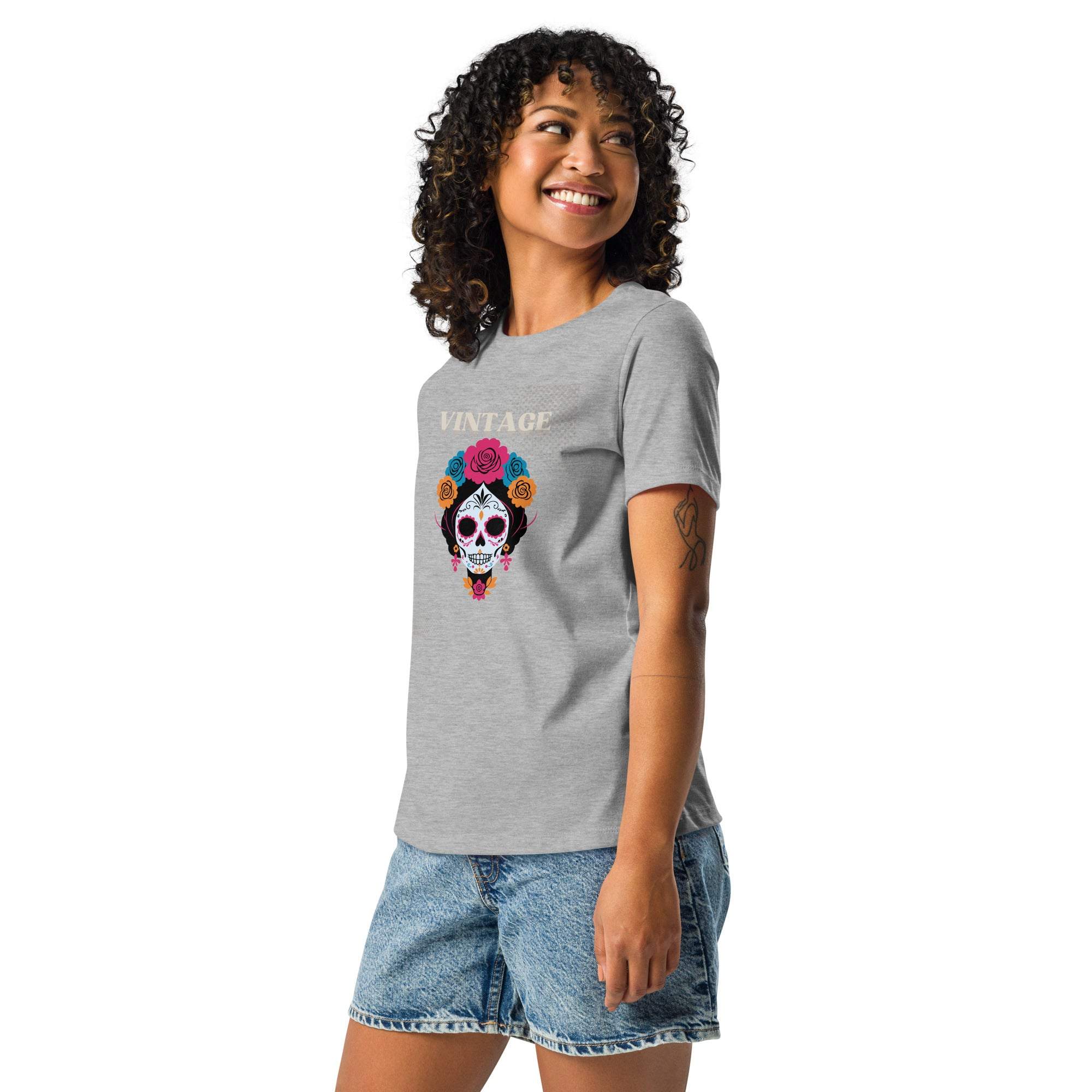 Vintage Sugar Skull T-Shirt - Boho, Gothic & Retro Styles | Fashion