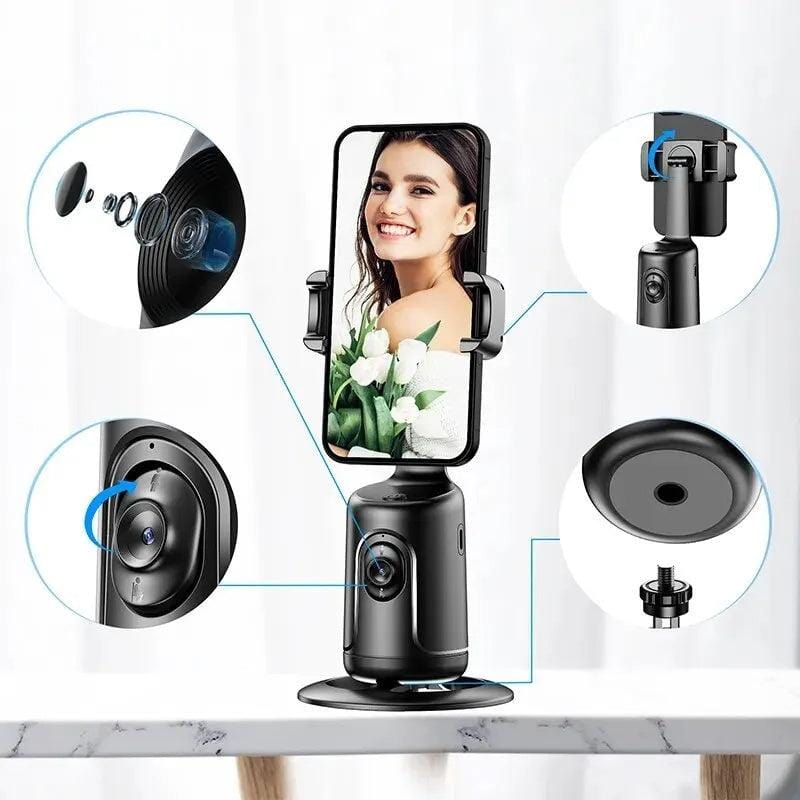 360 Auto Face Tracking Gimbal - AI Smart Phone Holder & Stabilizer