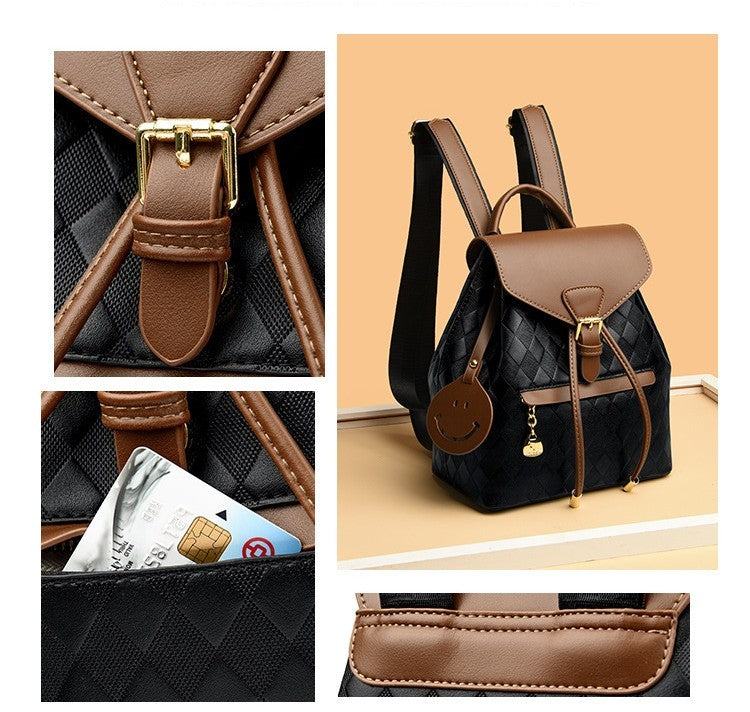 Female Backpack Stylish Casual Multifunction Leather School Bag