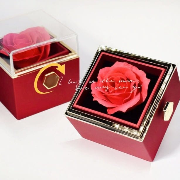 Rotating Soap Flower - Creative Rose Jewelry Gift Box for Women