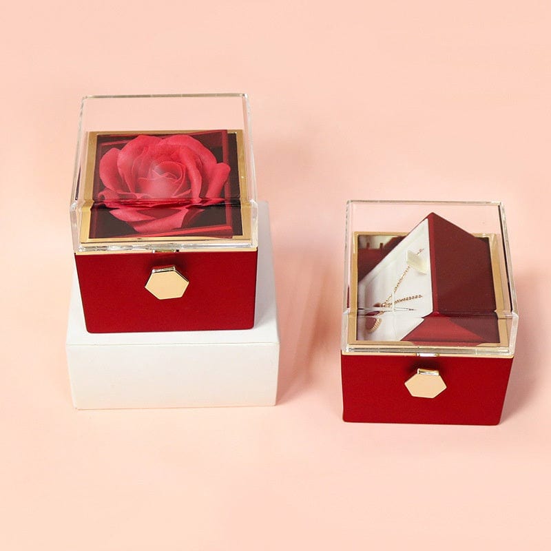 Rotating Soap Flower - Creative Rose Jewelry Gift Box for Women