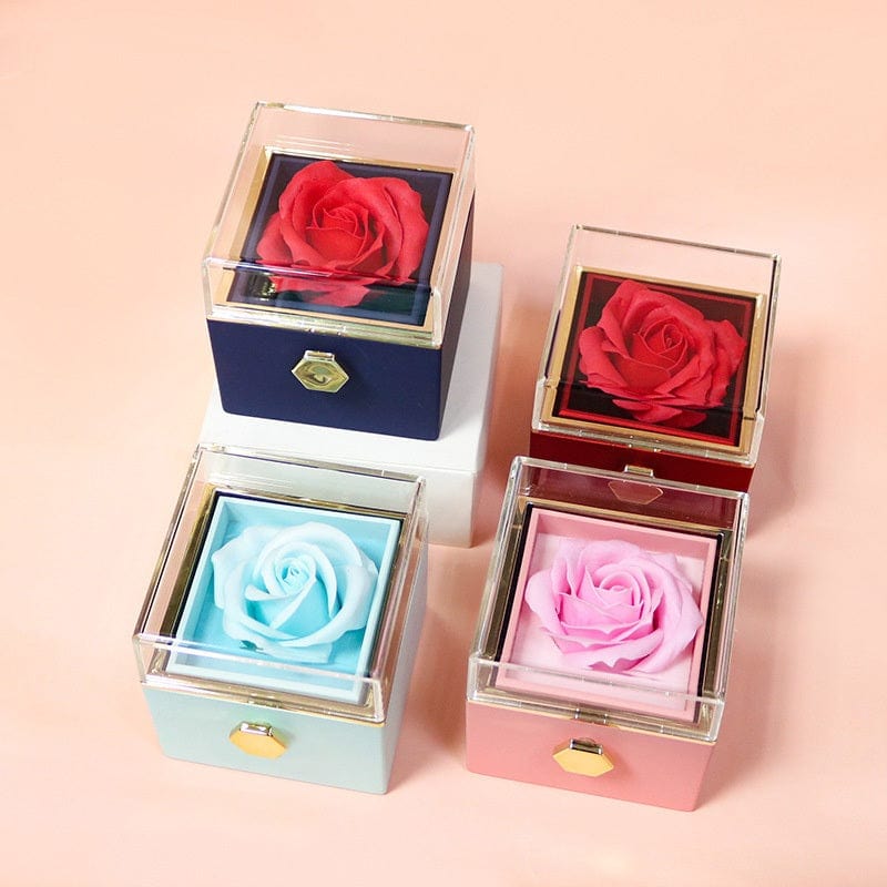Rotating Soap Flower - Creative Rose Jewelry Gift Box for Women