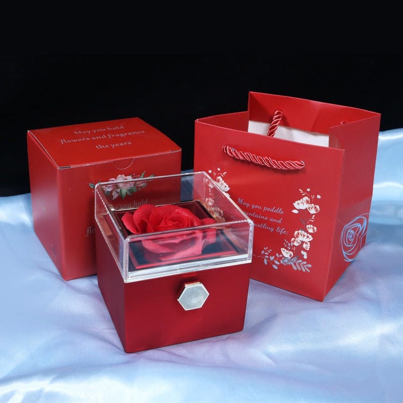 Rotating Soap Flower - Creative Rose Jewelry Gift Box for Women
