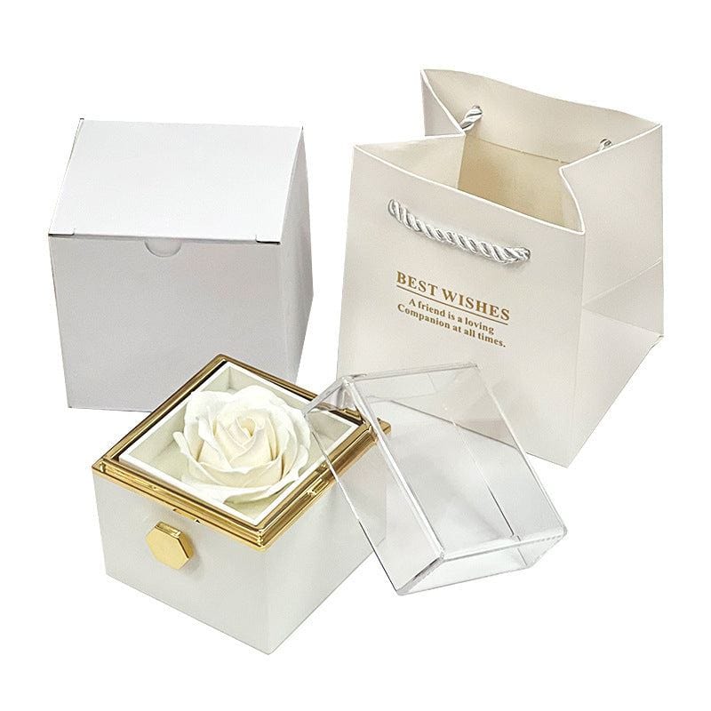 Rotating Soap Flower - Creative Rose Jewelry Gift Box for Women