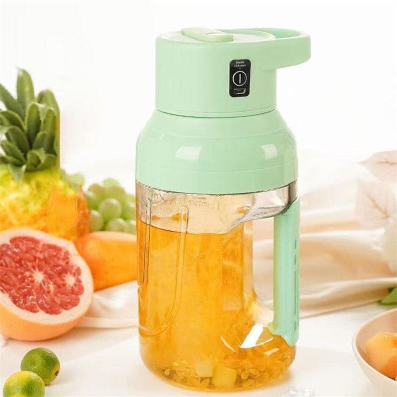 Portable large capacity summer electric juicer with 1500ml USB rechargeable design in green color