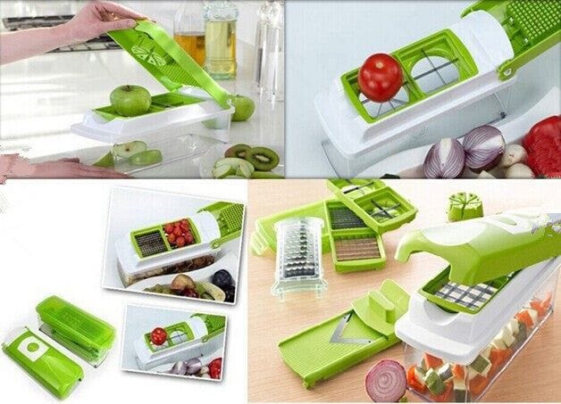 12pcs Food Grate Food Chopper vegetable slicer with multiple interchangeable blades and hand-operated design for quick chopping and dicing