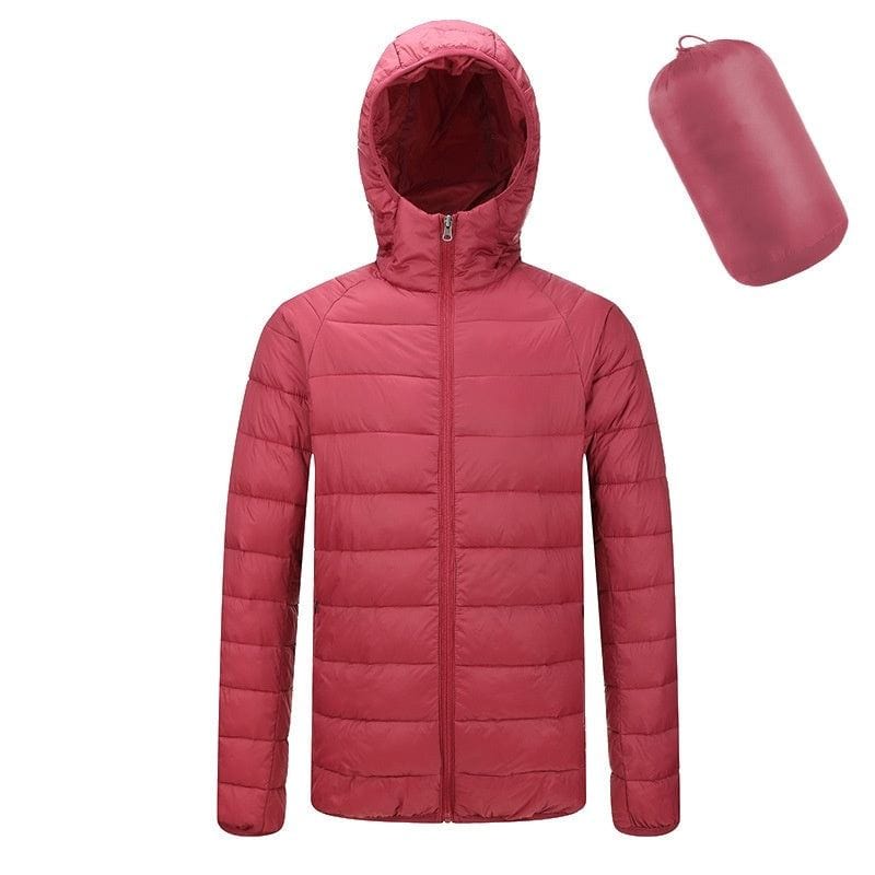 Mens Lightweight Hooded Coat Winter Warm Zipper Jacket