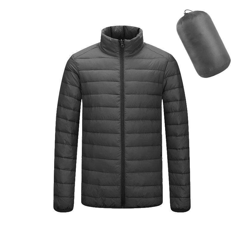 Mens Lightweight Hooded Coat Winter Warm Zipper Jacket