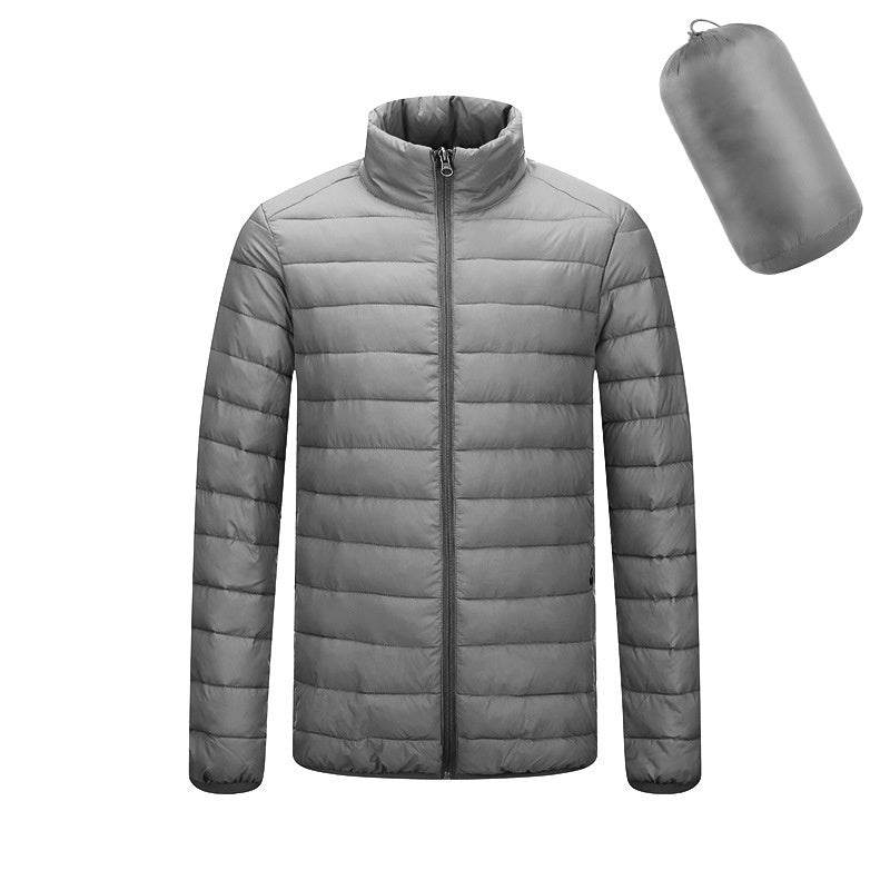 Mens Lightweight Hooded Coat Winter Warm Zipper Jacket