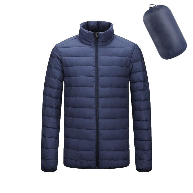 Mens Lightweight Hooded Coat Winter Warm Zipper Jacket