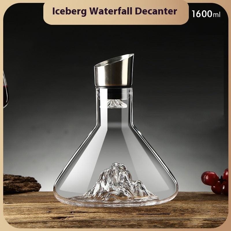 Iceberg Waterfall Wine Decanter - Transparent Lead-Free Crystal Glass