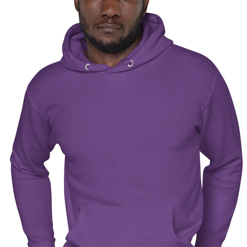 Purple unisex athletic basketball dunk hoodie with kangaroo pocket and drawstring hood