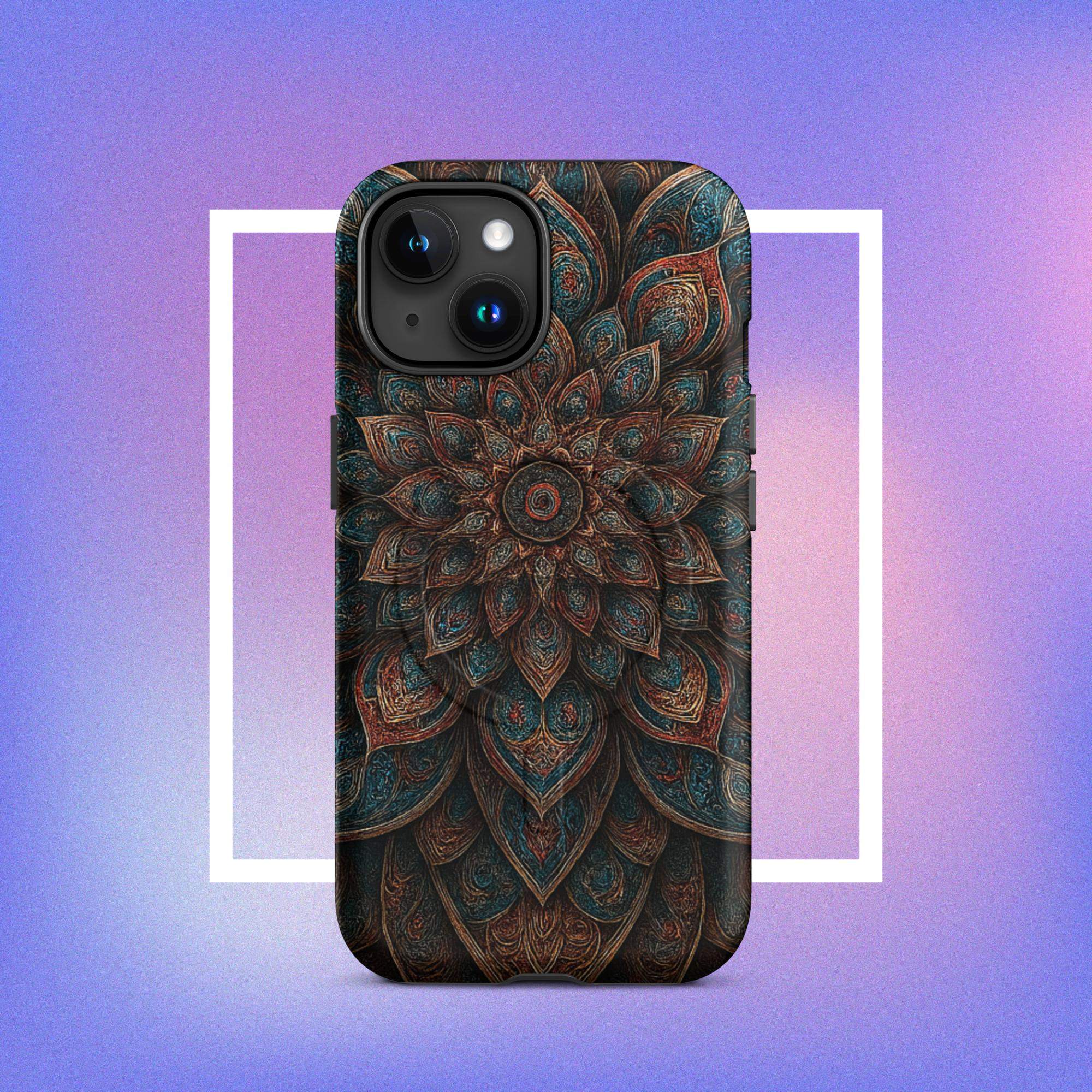 iPhone tough case: Geometric Mandala MagSafe iPhone Protective Cover