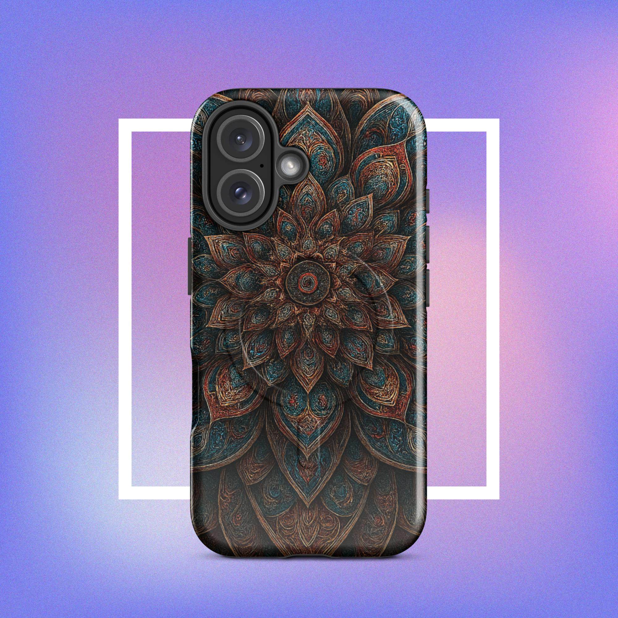 iPhone tough case: Geometric Mandala MagSafe iPhone Protective Cover
