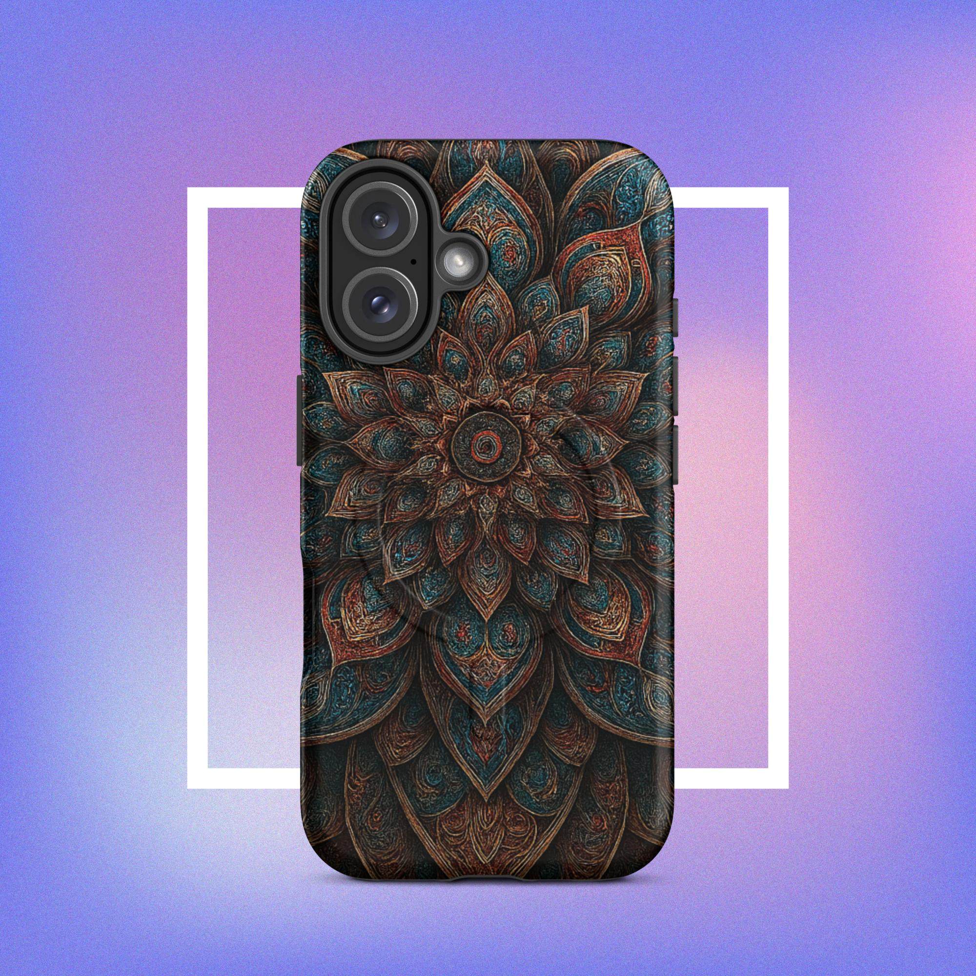 iPhone tough case: Geometric Mandala MagSafe iPhone Protective Cover