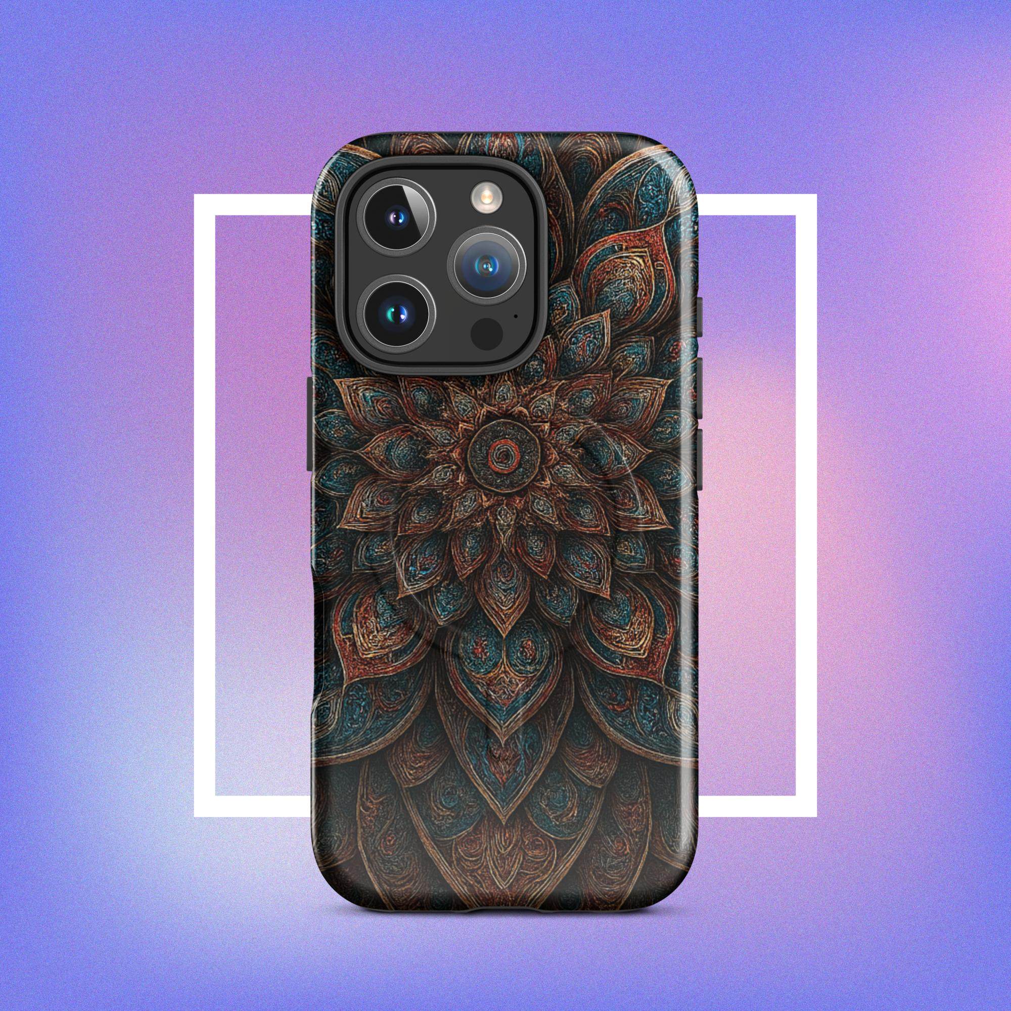 iPhone tough case: Geometric Mandala MagSafe iPhone Protective Cover