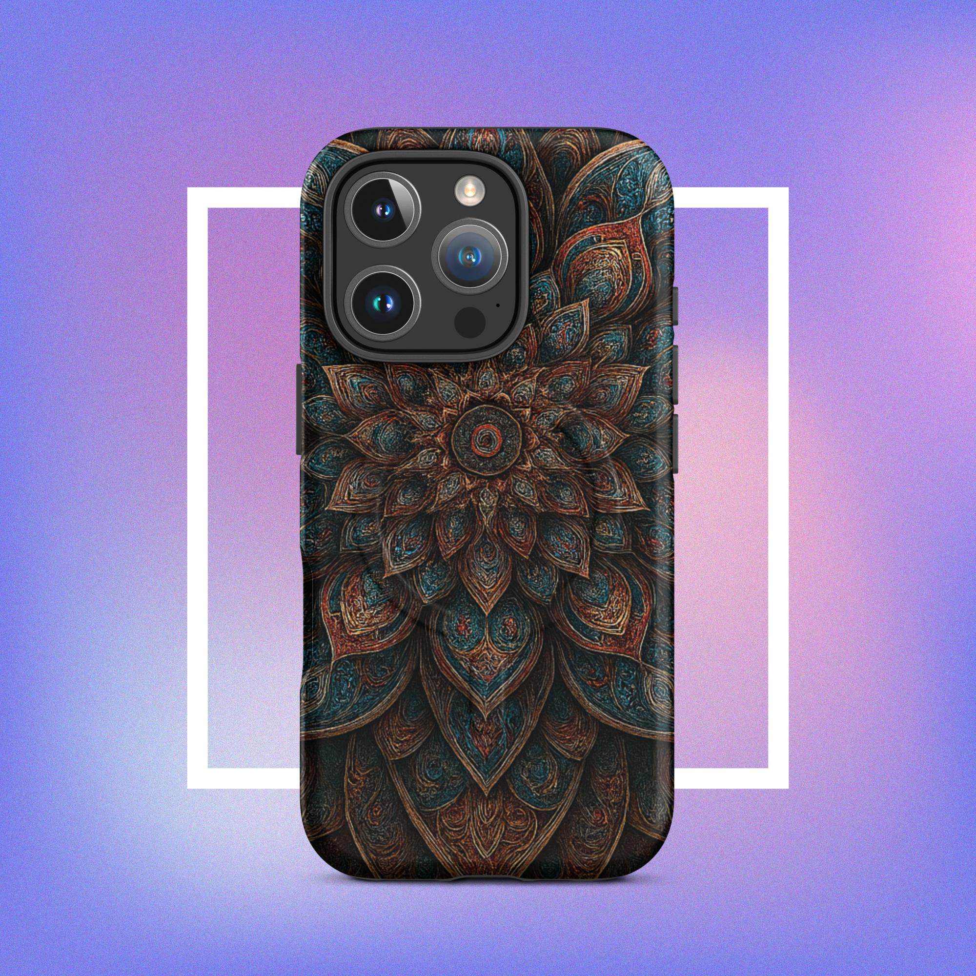 iPhone tough case: Geometric Mandala MagSafe iPhone Protective Cover