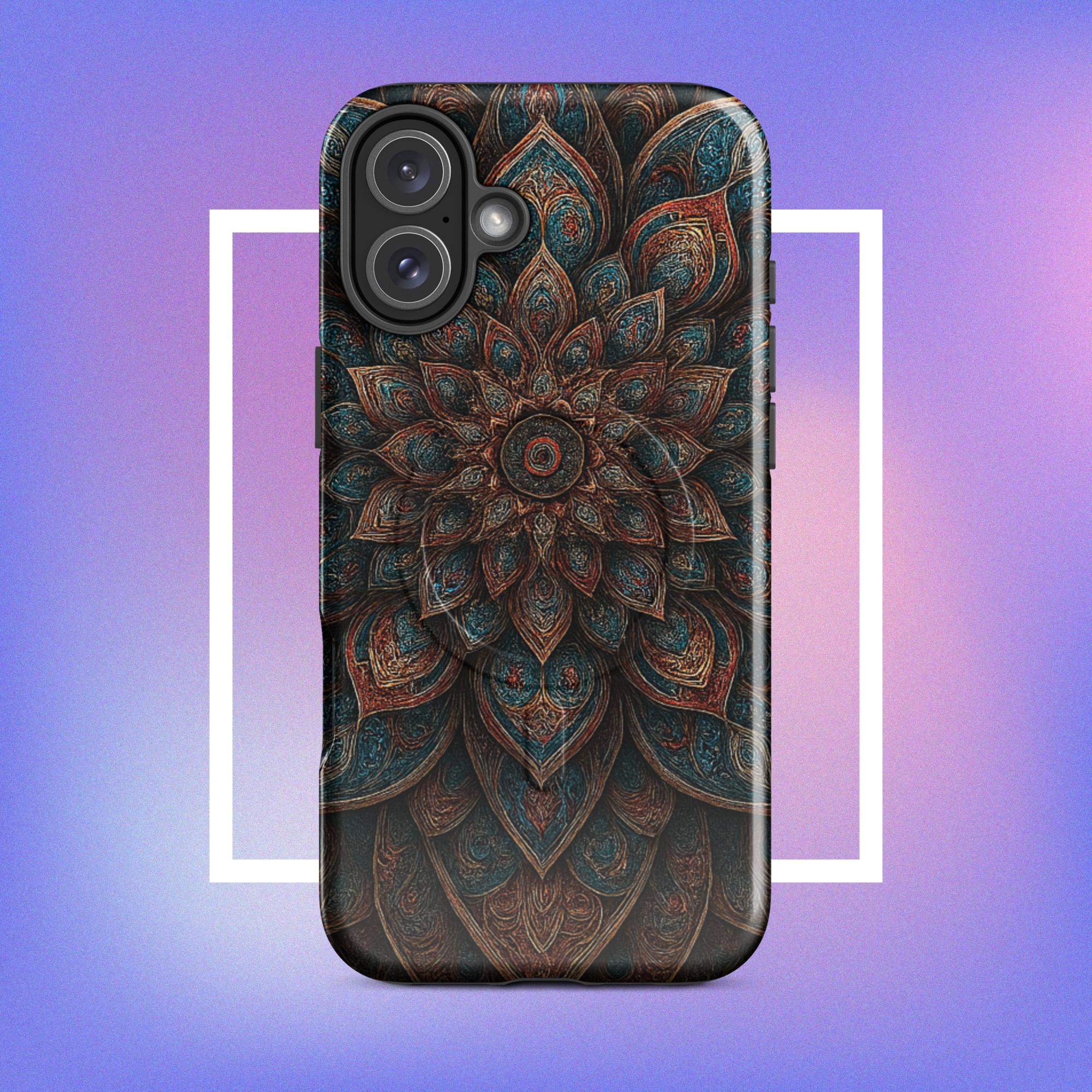 iPhone tough case: Geometric Mandala MagSafe iPhone Protective Cover