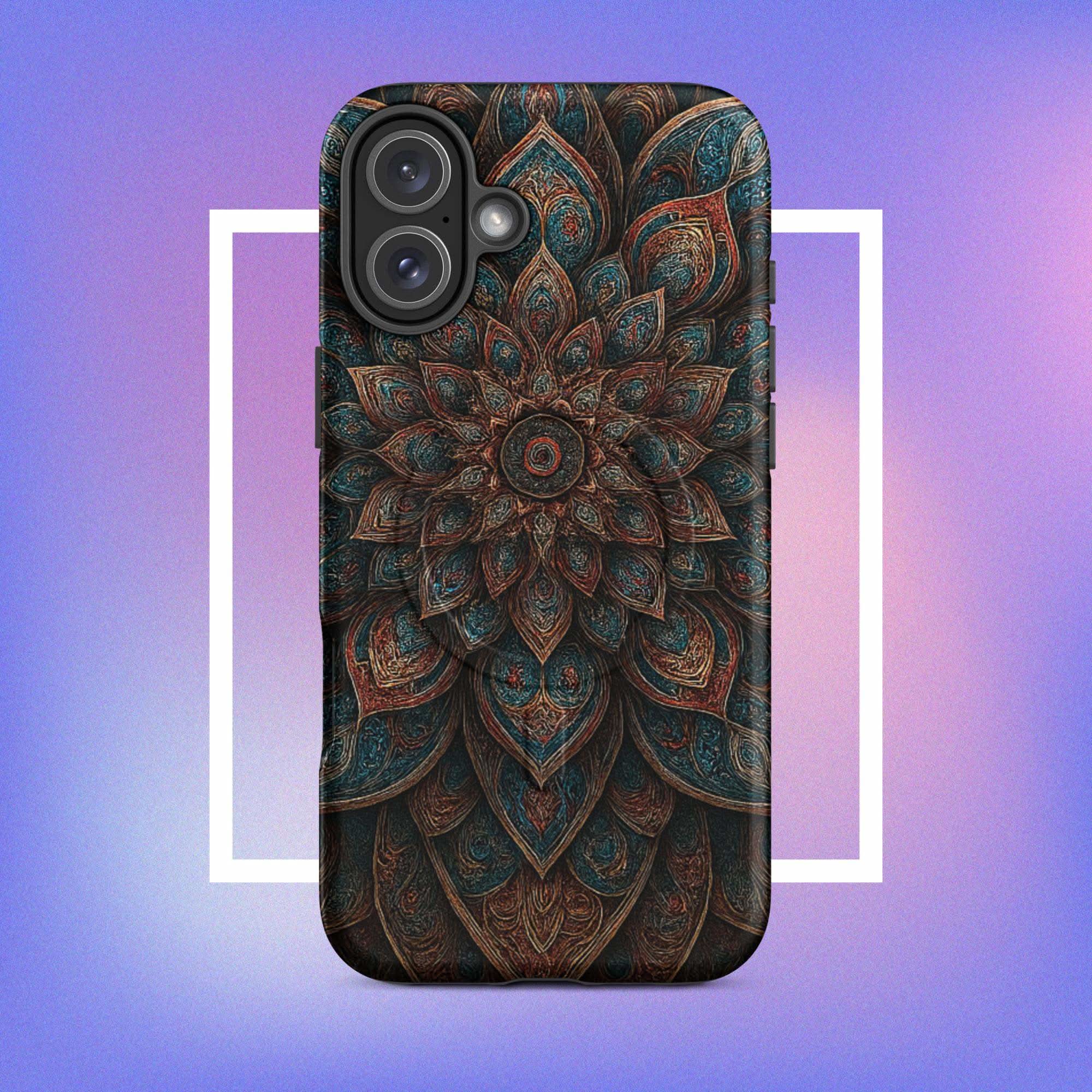 iPhone tough case: Geometric Mandala MagSafe iPhone Protective Cover