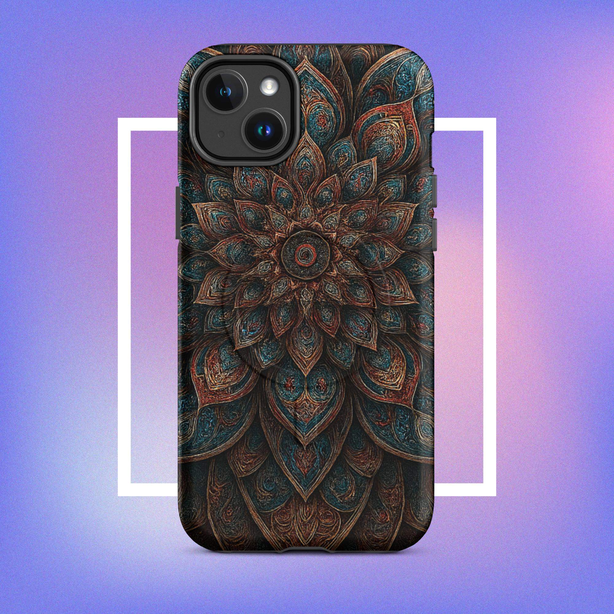 iPhone tough case: Geometric Mandala MagSafe iPhone Protective Cover