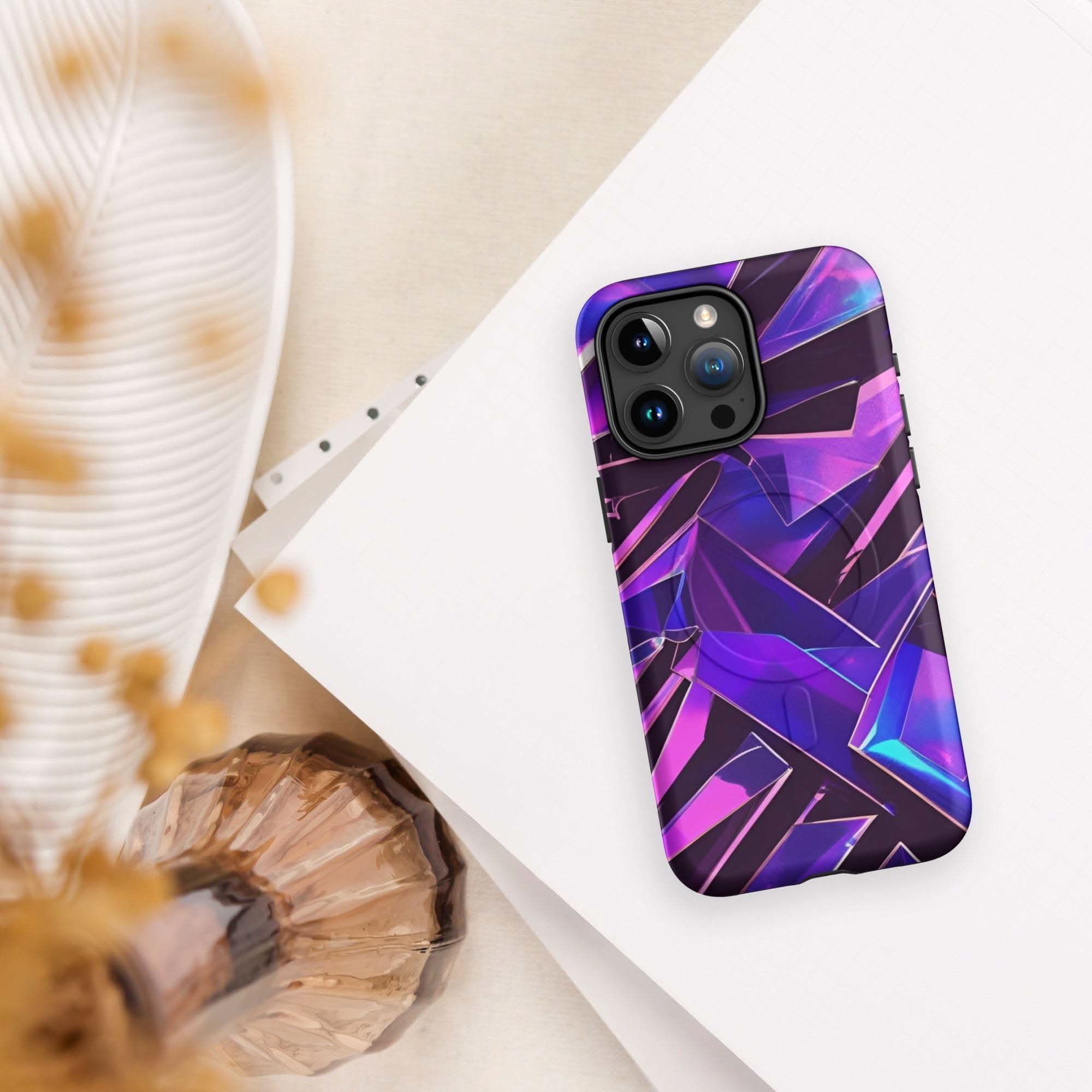 iPhone tough case - Modern purple MagSafe® durable iPhone protection