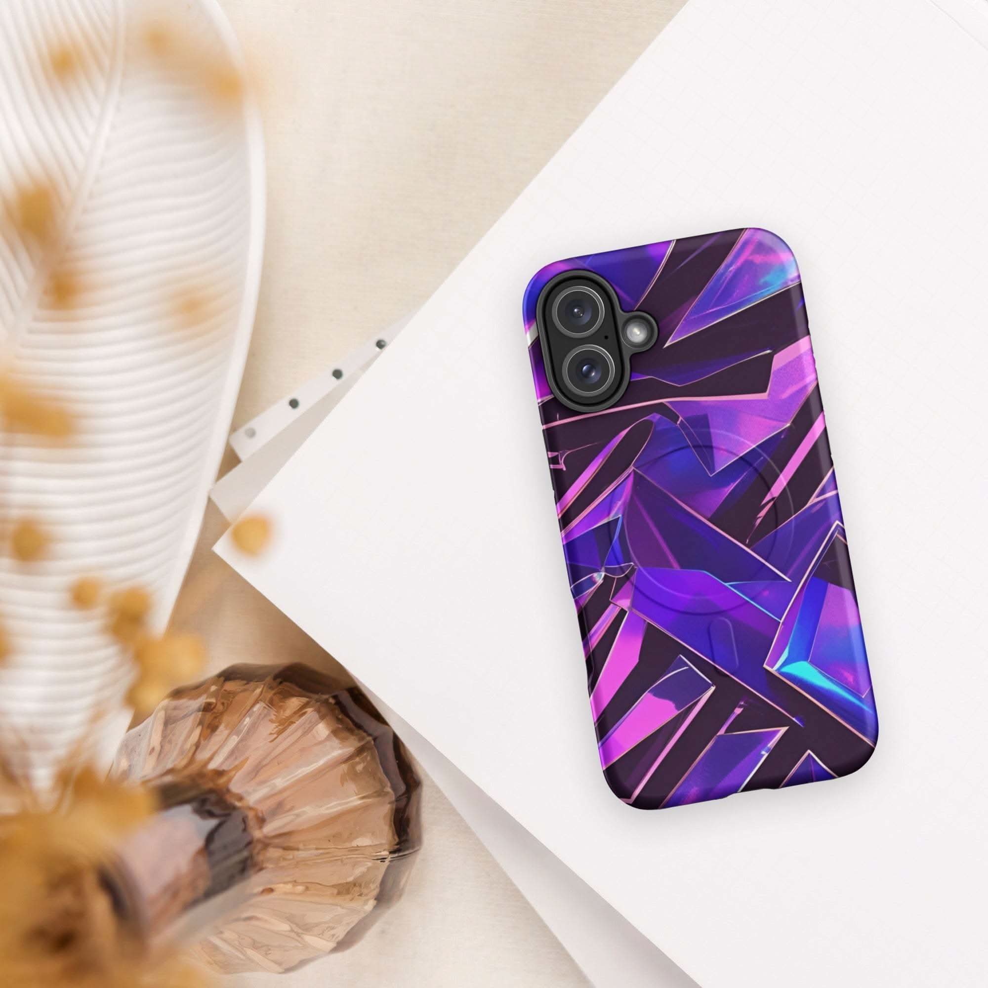 iPhone tough case - Modern purple MagSafe® durable iPhone protection