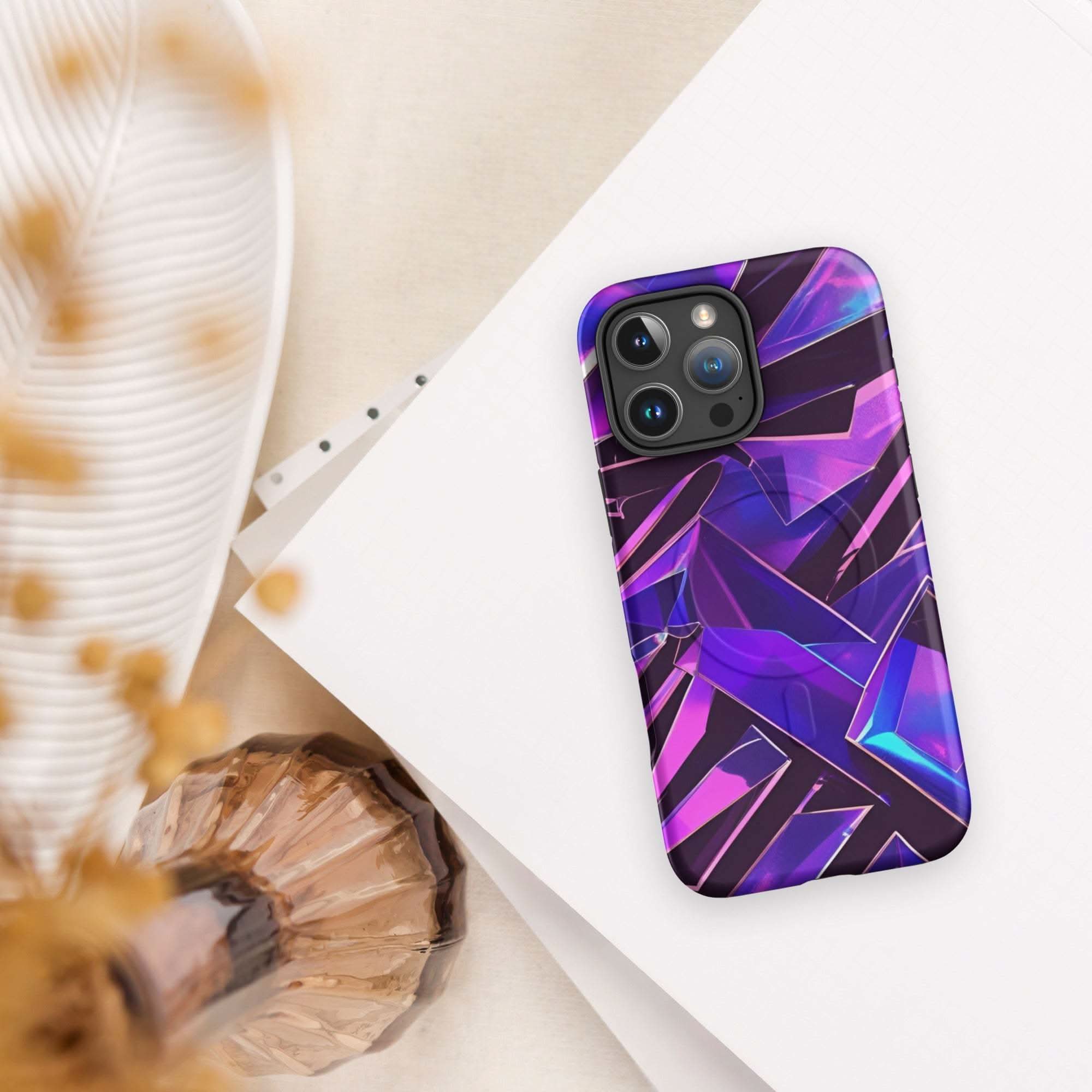 iPhone tough case - Modern purple MagSafe® durable iPhone protection