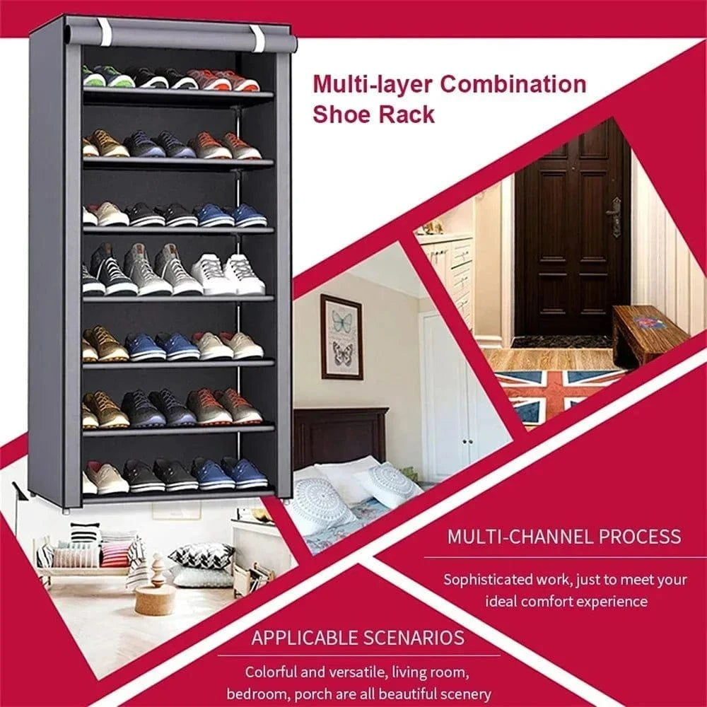Organizer Multilayer Shoe Rack Space Saving Dustproof Shelf Organizer - TeninoVentures