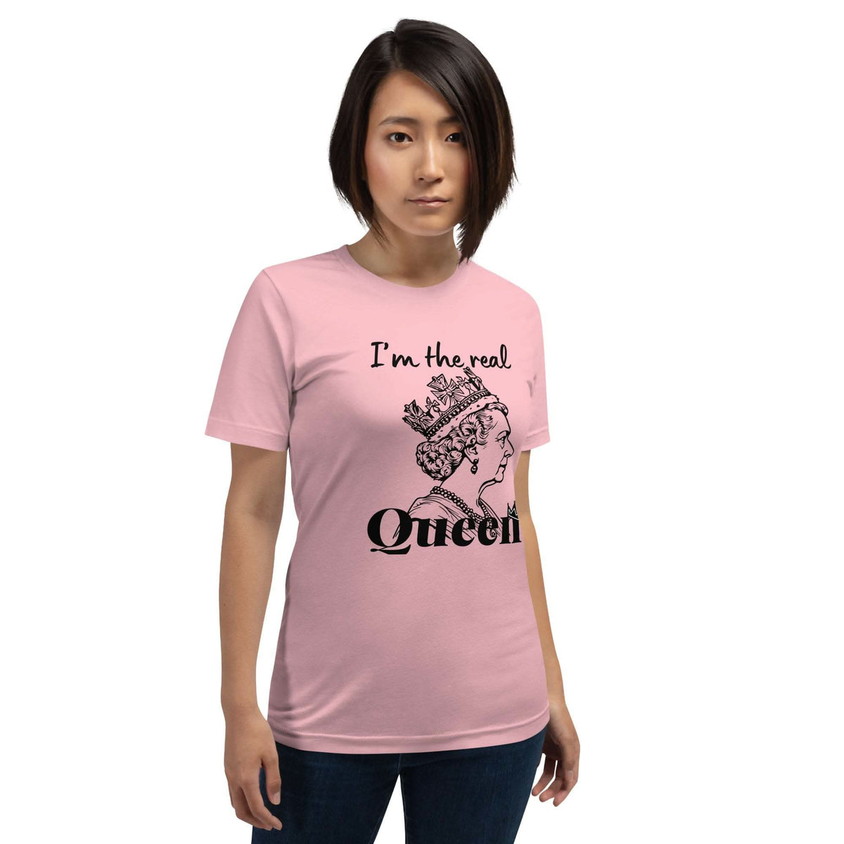 Real Queen T-Shirt - Bold Royal Graphic Tee for Feminine Empowerment