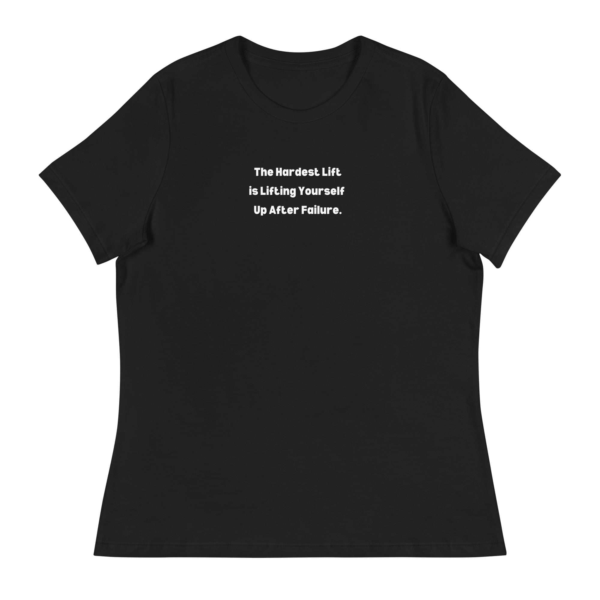 Navy inspirational t-shirt for women by teninoventures with positive quote on front, available in sizes S, M, L.