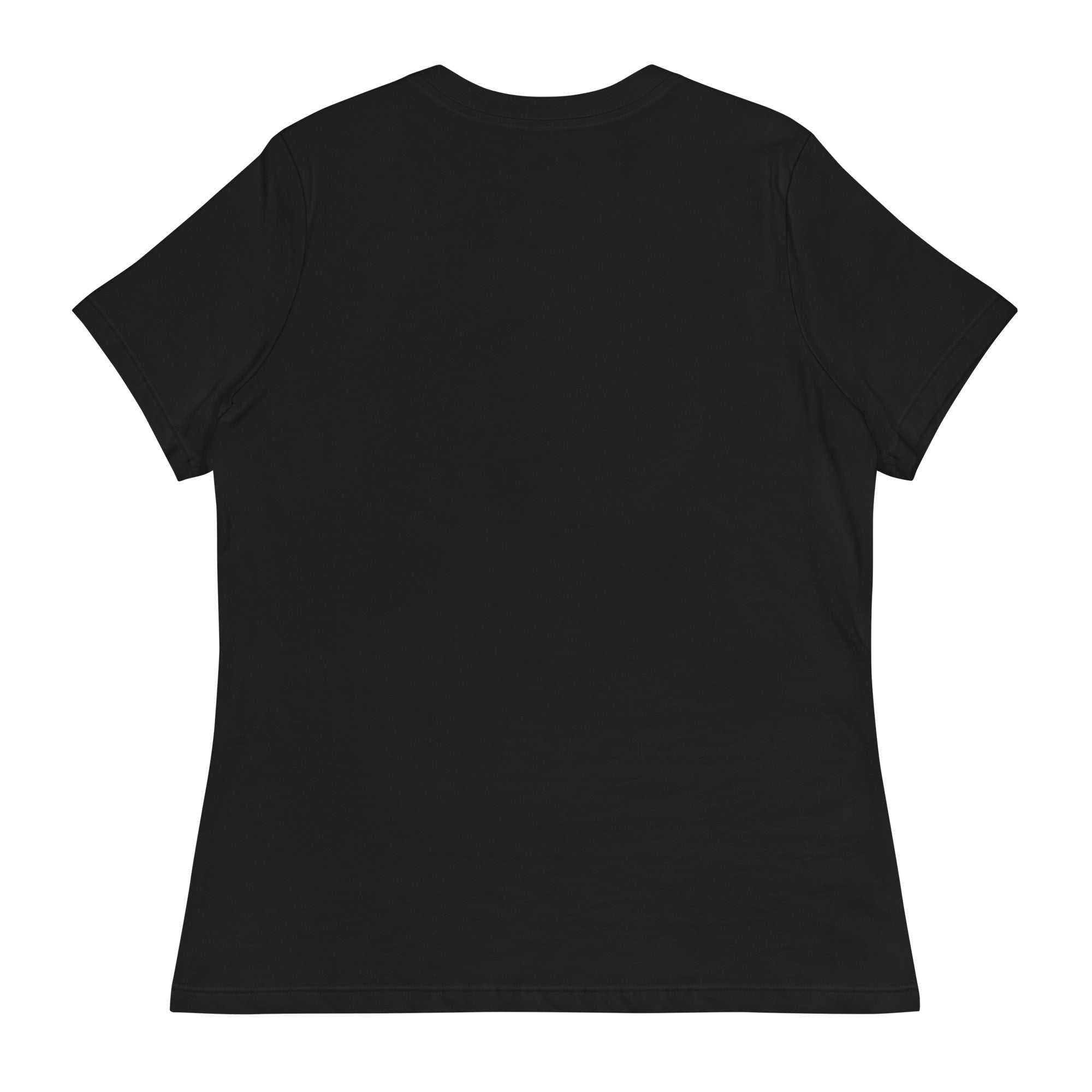 Black inspirational t-shirt for women with short sleeves and a comfortable fit, made from soft breathable cotton.
