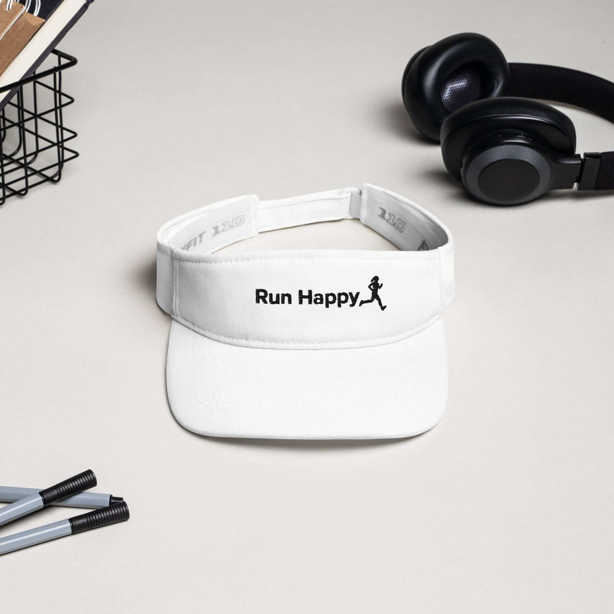 Womens Run Happy Sun Visor - Lightweight & Comfortable